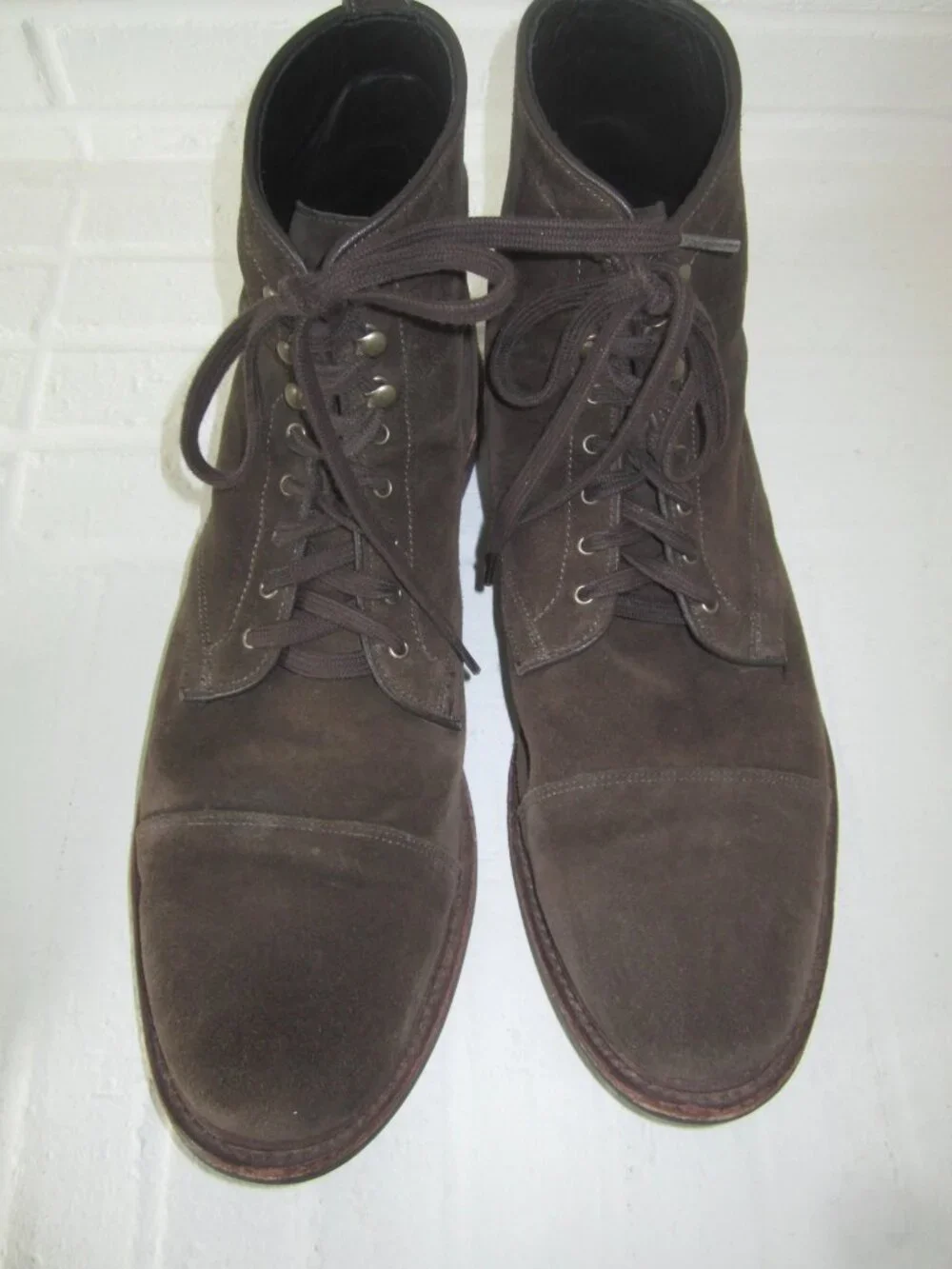 ALLEN EDMONDS LANDON 5940 Suede Cap Toe Boots Men's 14 D